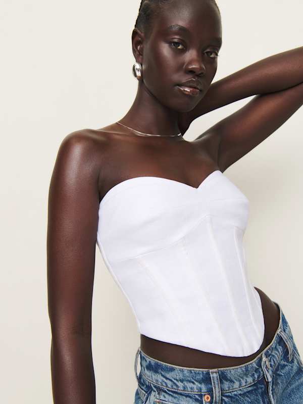 Pacie Linen Top - White